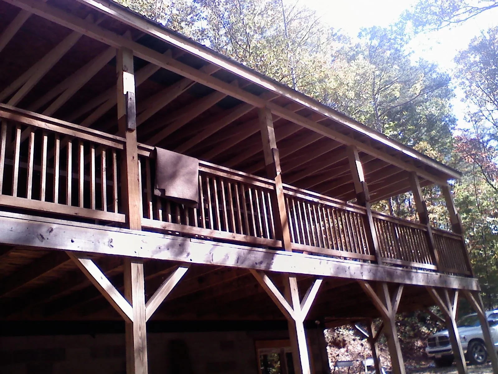 Timber framing under a new elevated porch and deck — Roof Leak Repair in Clearlake by Roofing Brothers